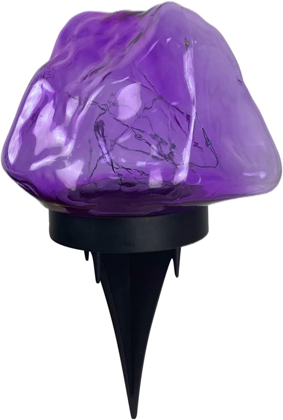 Outdoor Decorative Solar Stone String Lights Lawn Light Waterproof Home Yard Garden Ground Lights(Purple Shell,2 PCS)