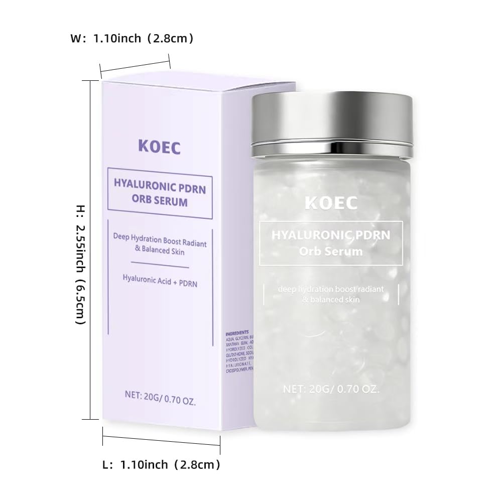 Amazon.com: KOEC Hyaluronic PDRN Orb Serum,Boosting Face Serum with  Hyaluronic Acid, Glutathione,Deep Hydrating,Reduce Wrinkles,Skin  Elasticity,Skincare for Women 20g : Beauty & Personal Care