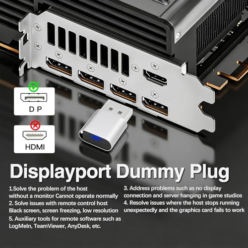 Adaptador DP Dummy Plug Duttek emulador de pantalla virtual EDID 4K para GPU y PC 2
