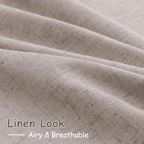 Image of Nanspring Extra Long Linen Curtains 126 Inch for Living Room Brownish Grey