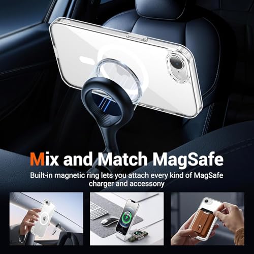 Image of ShieldTech Back Cover Case + Screen Protector for Apple iPhone 16e | Mag-Safe Compatible | Transparent Mobile Phone Back Cover Case for i Phone 16e | i Phone 16 e TPU Transparent Back Case Cover