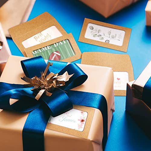 120 Packs Window Gift Card Envelopes Gift Card Sleeves Credit Card Size Envelopes Business Invitation Card Envelopes For Christmas Thanksgiving Gifts, 3.9 X 2.4 Inch (Kraft Color, Classic) #TOP1