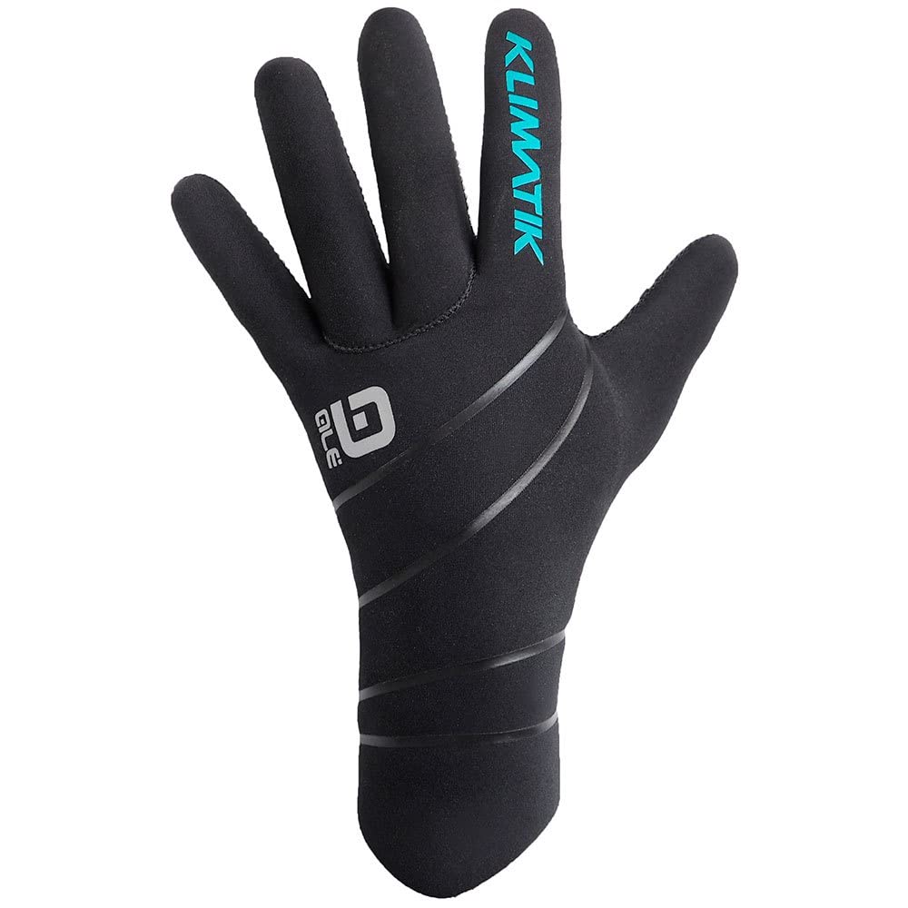 Ale Black Neoprene Winter Long Finger Cycling Gloves Size 30