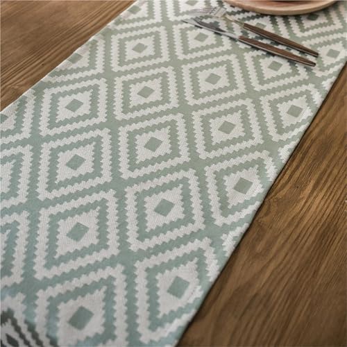 Chemin de table géométrique vert nappe polyester coton table à manger décoration fête