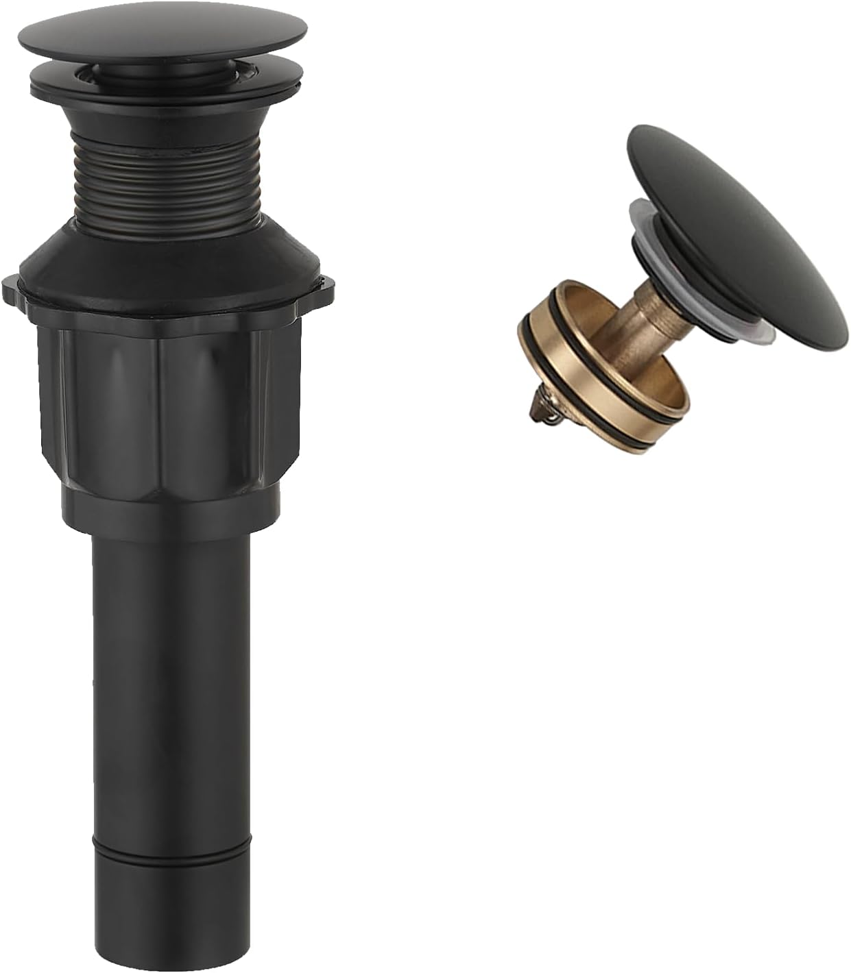 Bathroom Sink Drain, Pop Up Drain for Bathroom Sink, Sink Drain Stopper Without Overflow, Copper
