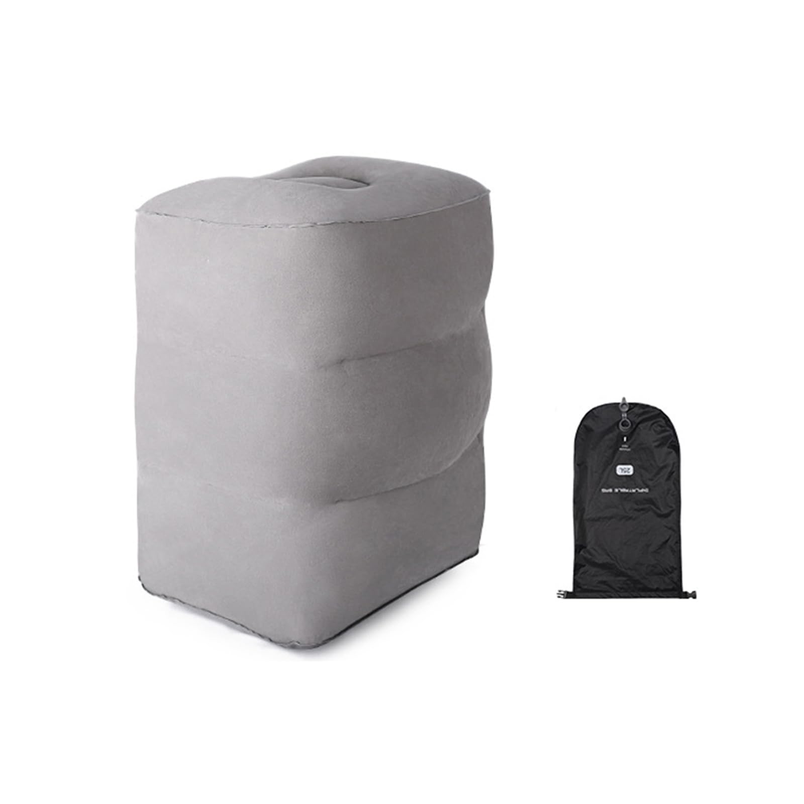 Whoasyst Portable Foot Rest Pillow Soft PVC Travel Camping Flocking Inflatable Pillow for Outdoor Hiking Plane Train Inflatable Travel Foot Rest Bed for Kids in Airplane