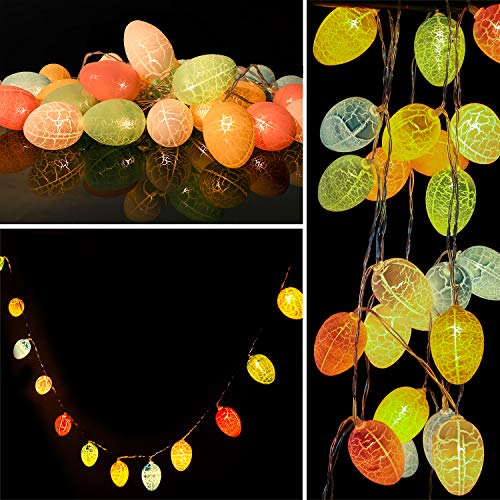 Konsait 13.2Ft 30Lights Easter Decoration Easter Eggs Lights, Easter String Lights Battery Operated Decoration Fairy String Lights Halloween Easter Spring Party Indoor Outdoor Birthday Bedroom Decor #TOP6