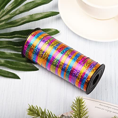 NAUZE 100 Yards Rainbow Curling Ribbon Balloon Ribbon Gift Wrapping Balloon String (Rainbow), multi-coloured - Image 4