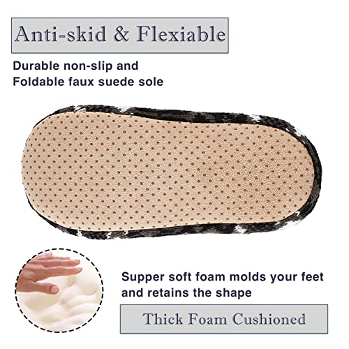 Cozylook 2-Pack Men's Soft Sole Slippers, Cozy Fuzzy Sock Shoes with Non-Slip Grippers, Unique Gifts3