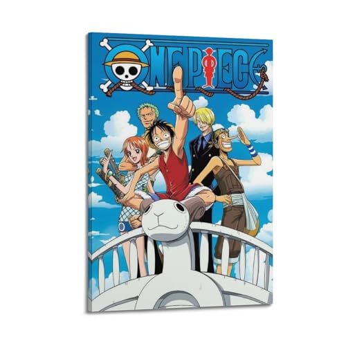 PASOFENE Póster decorativo de anime de una pieza, 4 pósteres de pared e impresión artística moderna para decoración de dormitorio familiar, 20 x 30 cm