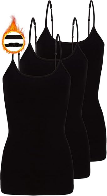 M&M SCRUBS Womens Camisole Cotton Stretch Slim-Fit Undershirt with Adjustable Strap Tank Top Multi Pack of 3