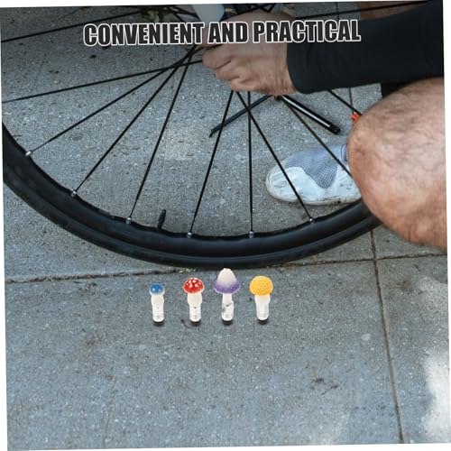 Set de 4 Tapones de Válvula en Forma de Hongo para Autos, Bicicletas y Camiones, Resistentes al Clima, Decoraciones Interiores para Auto miniatura 6