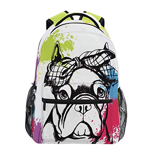 IRoad: Mochila escolar con diseño de perro carlino  duradera  ligera  para la escuela