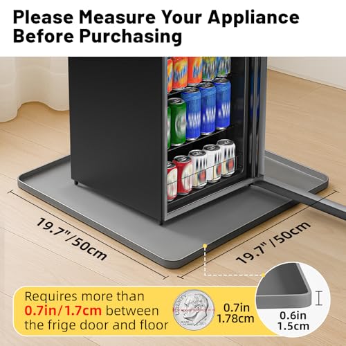 Image of NAMTSO Mini Fridge Silicone Mat, 20 inchx20 inch Floor Protector Drip Tray, Grey