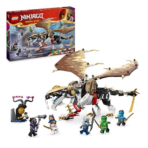 LEGO NINJAGO Egalt the Master Dragon Toy for 8 Plus Year Old Boys & Girls, Dragons Rising Building Set with 5 Ninja Character Minifigures Inc. Nya and Lloyd with Sword Elements, Kids' Gift Idea 71809
