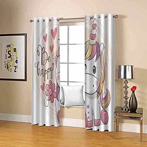 Rideaux occultants d'enfant 3D poney en polyester pour chambre - 5