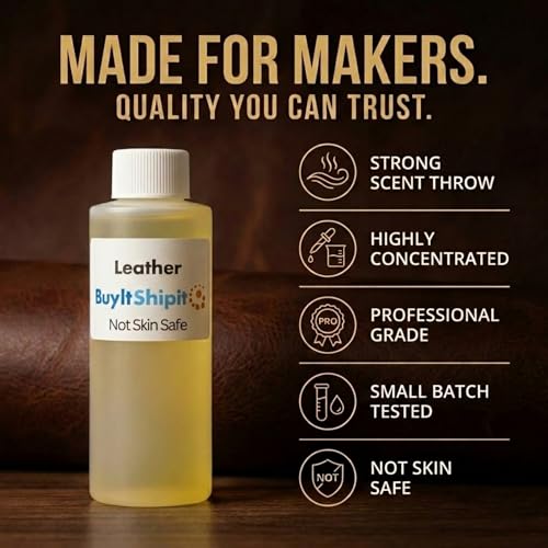 Image of Original Leather Fragrance from Our Leather Collection - Perfect for Adding Aroma to Freshies, Candles, and Diffusers - 8 oz