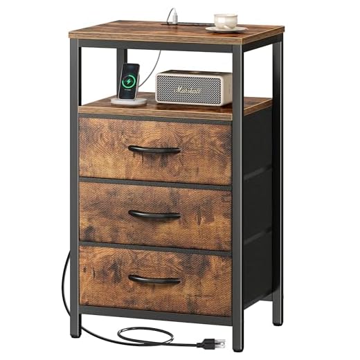 Huuger Nightstand with Charging Station