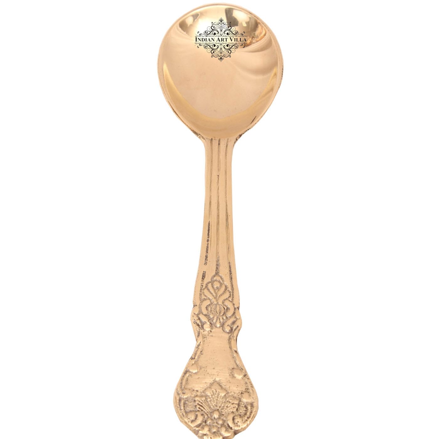 Indian Art Villa Stainless Steel Serving Spoon with Elegant Rose Gold Finish, set of 8, Perfect for serving, Length- 8 Inches
