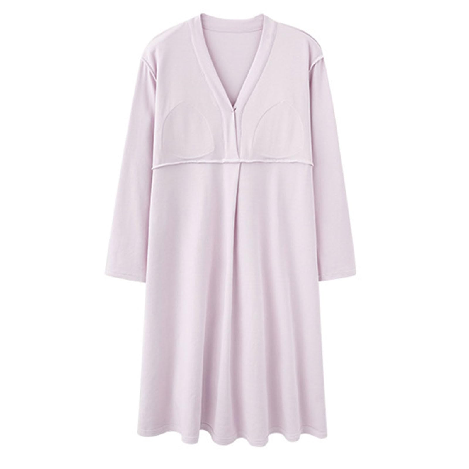 Abito da notte per maternità vestibilità ampia Camicia da notte liscia per allattamento con reggiseno integrato Vestiti per l'allattamento al seno per la gravidanza Camicia da notte morbida