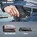 AUTLEY Slim Card Holder, Minimalist Pop Up Wallet for Men, RFID Blocking Mens Wallet with Cash Band (Dark green, Black)