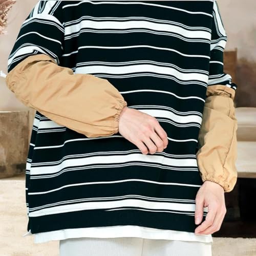 WeiLaiKeQi Mangas de braço par plissado moda limpeza oversleeves para limpeza doméstica, Cáqui