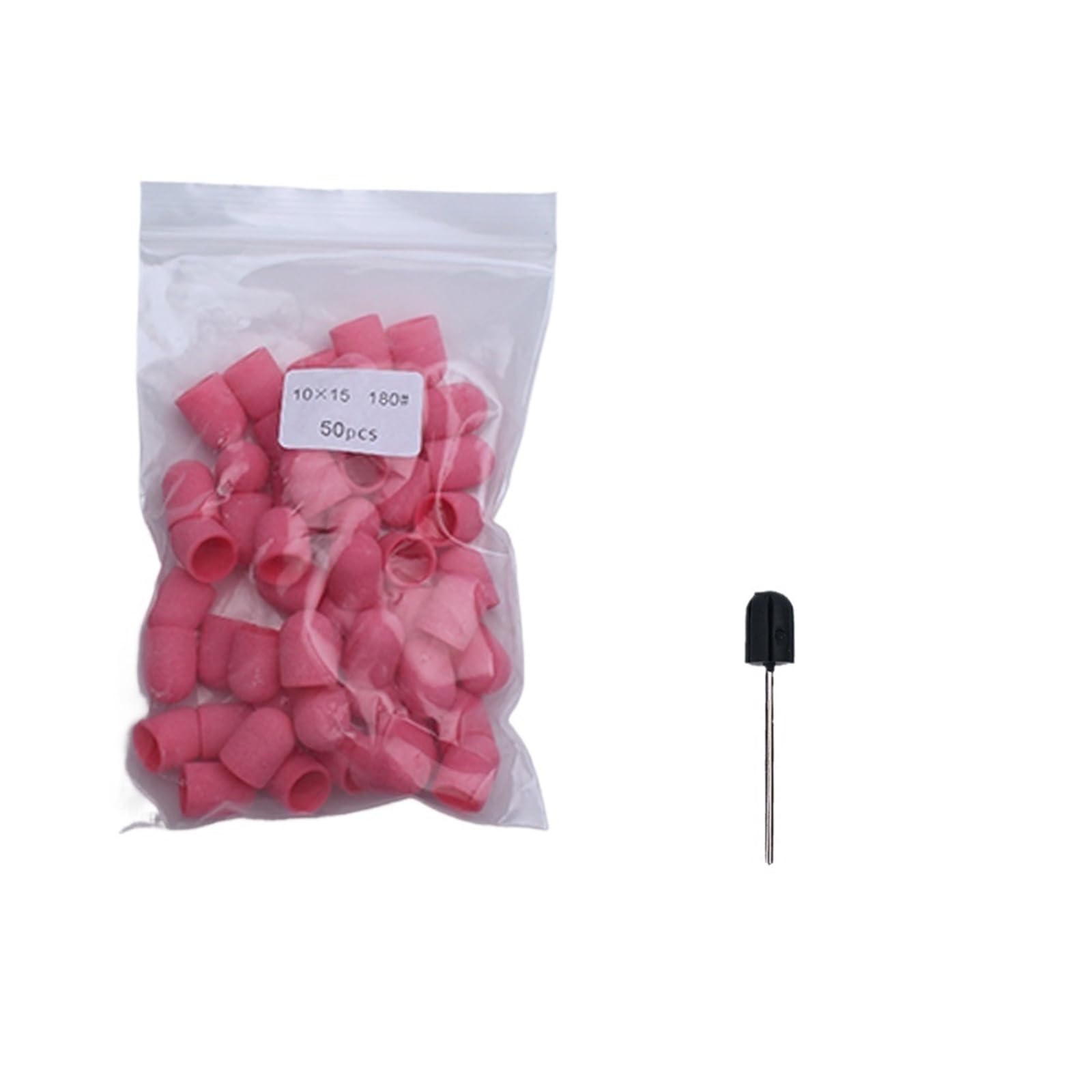 Tambores de Lijado 50 Uds. Brocas for uñas con mandril, pedicura, manicura, elimina la piel muerta, herramienta profesional de limpieza for el cuidado los pies(16-25Pink180)