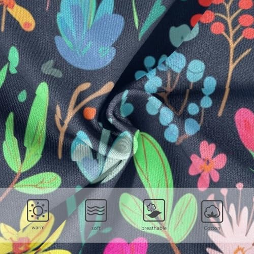 Cotton Girls Underwear Toddler Whimsical Botanical Floral Black Cute Panties Girl Stylish Kids Briefs Undies 2t3