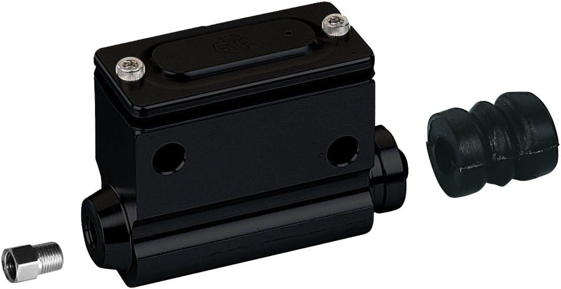GMA Engineering Wagner Style Rear Master Cylinder 5/8 Bore for 1958-1979 Harley-Davidson FL FX, Black