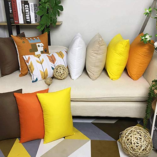 4-Pack 100% Cotton Comfortable Solid Decorative Throw Pillow Case Square Cushion Cover Pillowcase Sublimation Blank Pillow Covers(Cover Only,No Insert)(18X18 Inch/ 45X45Cm,Pumpkin Orange) #TOP2