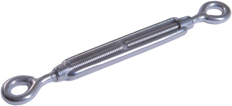 3/8" x 6" Eye & Eye Stainless Steel Open-Body Turnbuckles (Lot of 1)