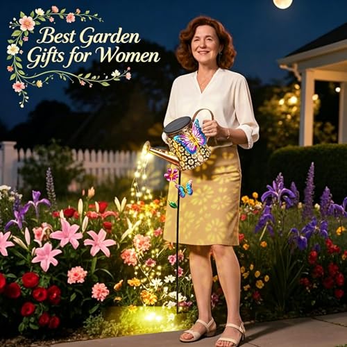 Solar Watering Can with Lights Outdoor Garden, 41" Tall Waterproof Garden Stake Lights Decoration for Yard Lawn Patio Pathway Front Porch Landscape Gardening Gifts for Mom Grandma Women Birthday Gift by Newinhome - Image 3