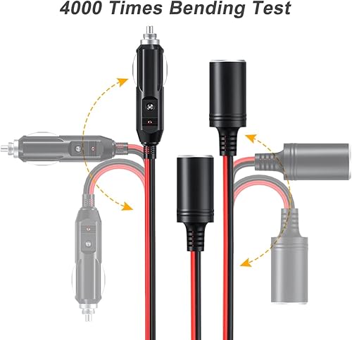Miniatura 8 de ELECTOP Adaptador divisor de encendedor de cigarrillos de automóvil de 1 a 4, puerto de cargador de alimentación, adaptador de enchufe de 12 V 24 V,