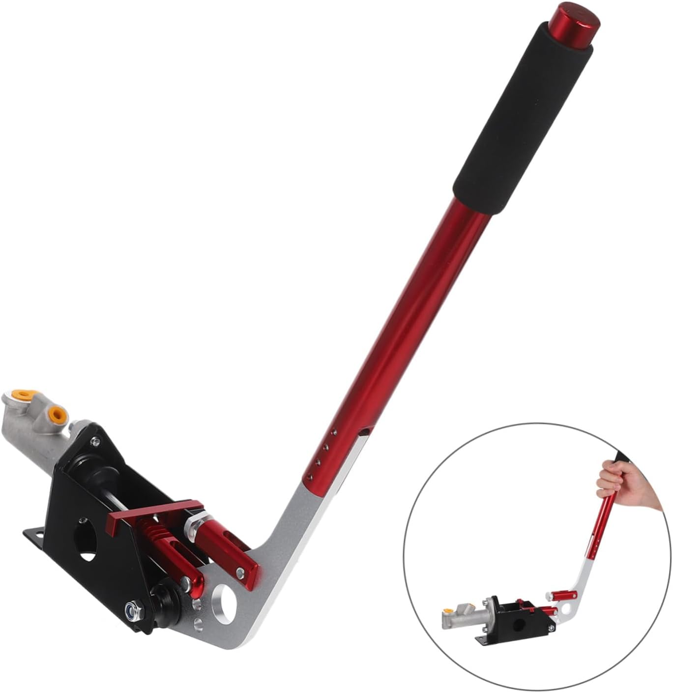 Luxshiny Hydraulic Racing Hand Brake Lever for Drift Cars – Red Aluminum Emergency Parking Brake Handle for Car Racing