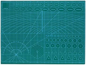 Innoteck Essentials A2 Self-Healing Cutting Mats - Double-Sided Non-Slip Surface - Self-Healing Quality - Cutting mat for Craft, Fabric, Quilting, Sewing, Scrapbooking - Printed Grid Lines - Green