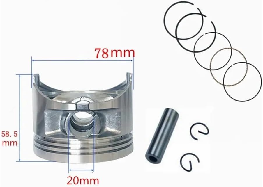 Piston Kit 78mm for EF4600 MZ300 5KW Engine Generator Piston Rings Pin Clip Assy Replacement