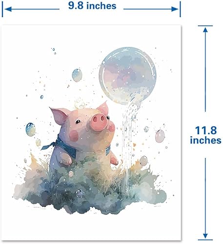 Miniatura 9 de Calcomanías de pared de cerdo de acuarela, bonitos vinilos decorativos de animales de granja, impermeables, extraíbles, autoadhesivos, para