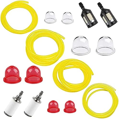 Ferilter （4 feet/each）Small Engine Fuel Line for Poulan Craftman Husqvarna Stihl Echo Ryobi Chainsaw Blower String Trimmer Weedeater Tune Up Kit Fuel Hose Tube Primer Bulb Fuel Filter Parts