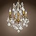 Traditional Versailles 4 Light 17" Crystal Chandelier, Tuscan Gold Frame with Clear European Crystals, Hanging Ceiling Light