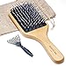 Produktbild SIGHTLING Holzborsten Wildschweinborsten Antistatische Haarbürste mit Haarentfernungs Werkzeug, Professionelle Bambus Holz Stylingbürste zur Haarentwirrung und Detangling
