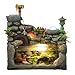 Produktbild LOFAMI Kreative Desktop Landschaft Harz Zimmerbrunnen Steingarten Brunnen Ornamente Tabletop Brunnen Fischteich Windrad Luftbefeuchter for Home Office Zimmerbrunnen (Größe : 46 * 22 * 46cm)