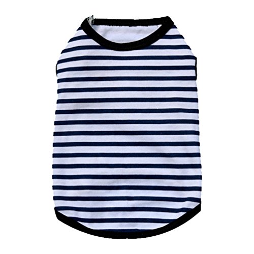 YiJee Lindo Ropa para Mascotas Perro Suave Rayas Perrito Chaleco Armada Camiseta de Verano como la imagen16 L