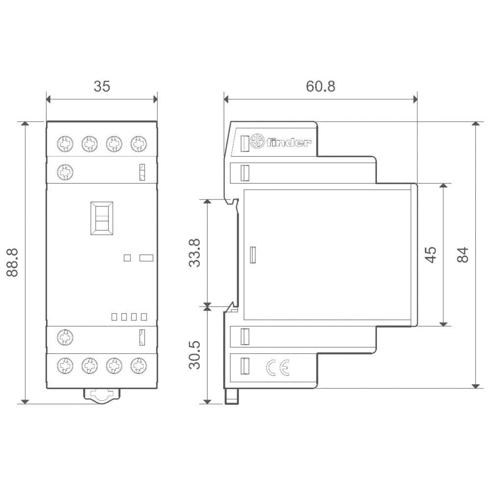 Finder Serie 22 – Contatore Lexic Modular 4 na 230 V Agni Selector + Indicatore + LED