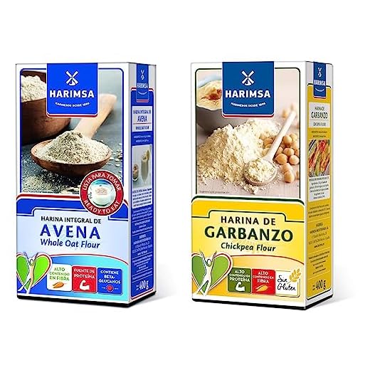 Harina Integral de Avena HARIMSA 400 GramosLista para tomar Fuente de proteínas. Contiene Beta-glucanos & Harina de Garbanzo sin Gluten - Paquete 400 g