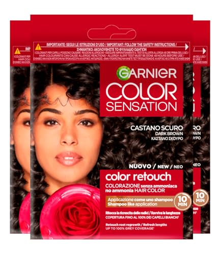 Garnier Color Sensation Color Retouch Permanente Haarfarbe, deckt 100 {e6a6c9f3461af35c9449b9f1cc6a90bf85d2b3752be535733d3f9097ecc37e5d} weißes Haar ab, einfache Anwendung, Dunkelbraun – 3 Farben Garnier Color Sensation Color Retouch Permanente Haarfarbe, deckt 100 {e6a6c9f3461af35c9449b9f1cc6a90bf85d2b3752be535733d3f9097ecc37e5d} weißes Haar ab, einfache Anwendung, Dunkelbraun – 3 Farben