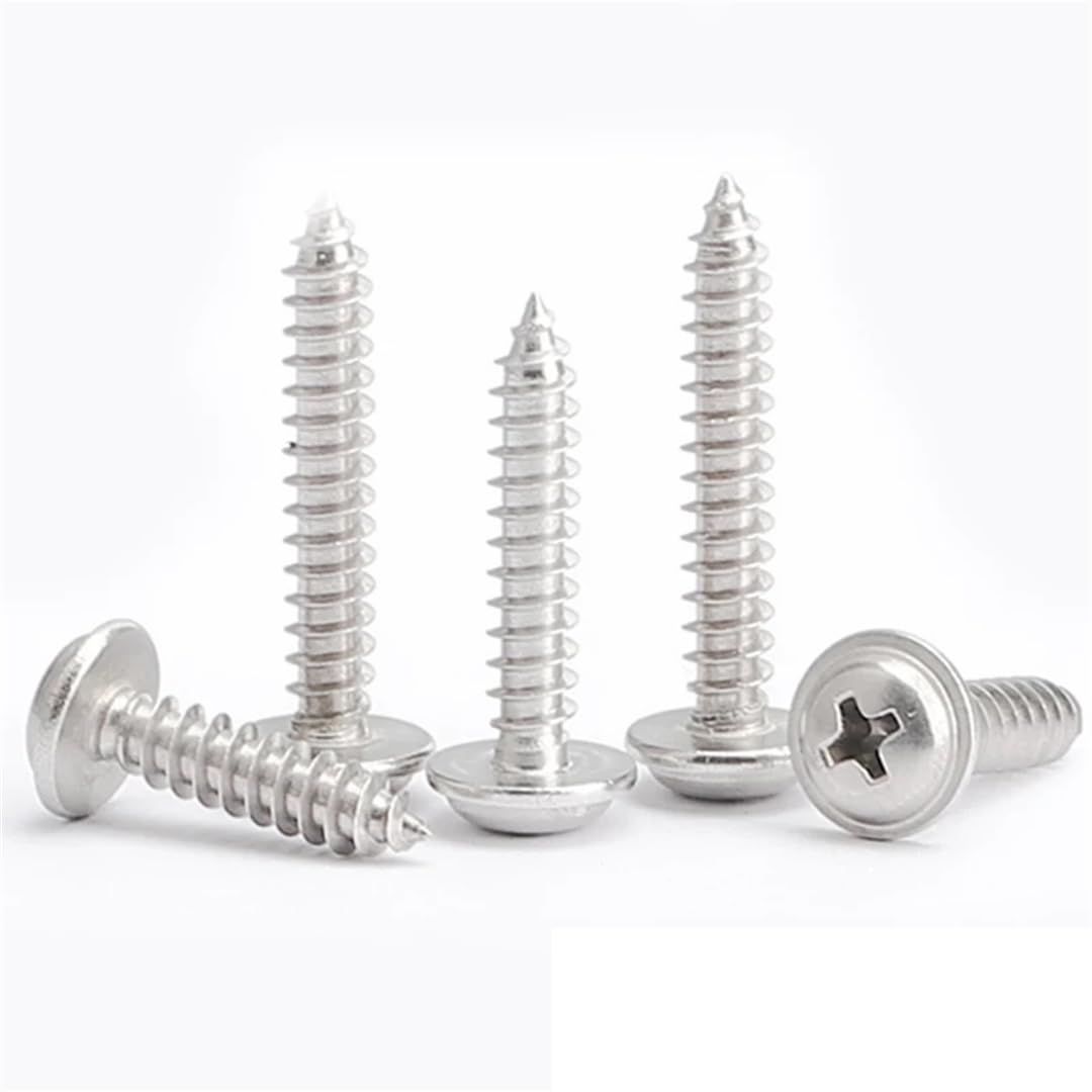 Tornillo autorroscante de cabeza plana, Tornillos autorroscantes for madera de acero inoxidable A2-70, cabeza Phillips M1.4-M5 3-35mm, 100 Uds(30mm x100,M5)