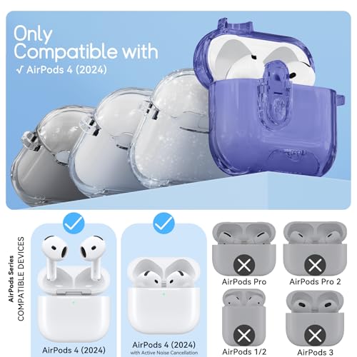 Image of for AirPods 4 Case 2024 with Safety Lock,Midnight Blue