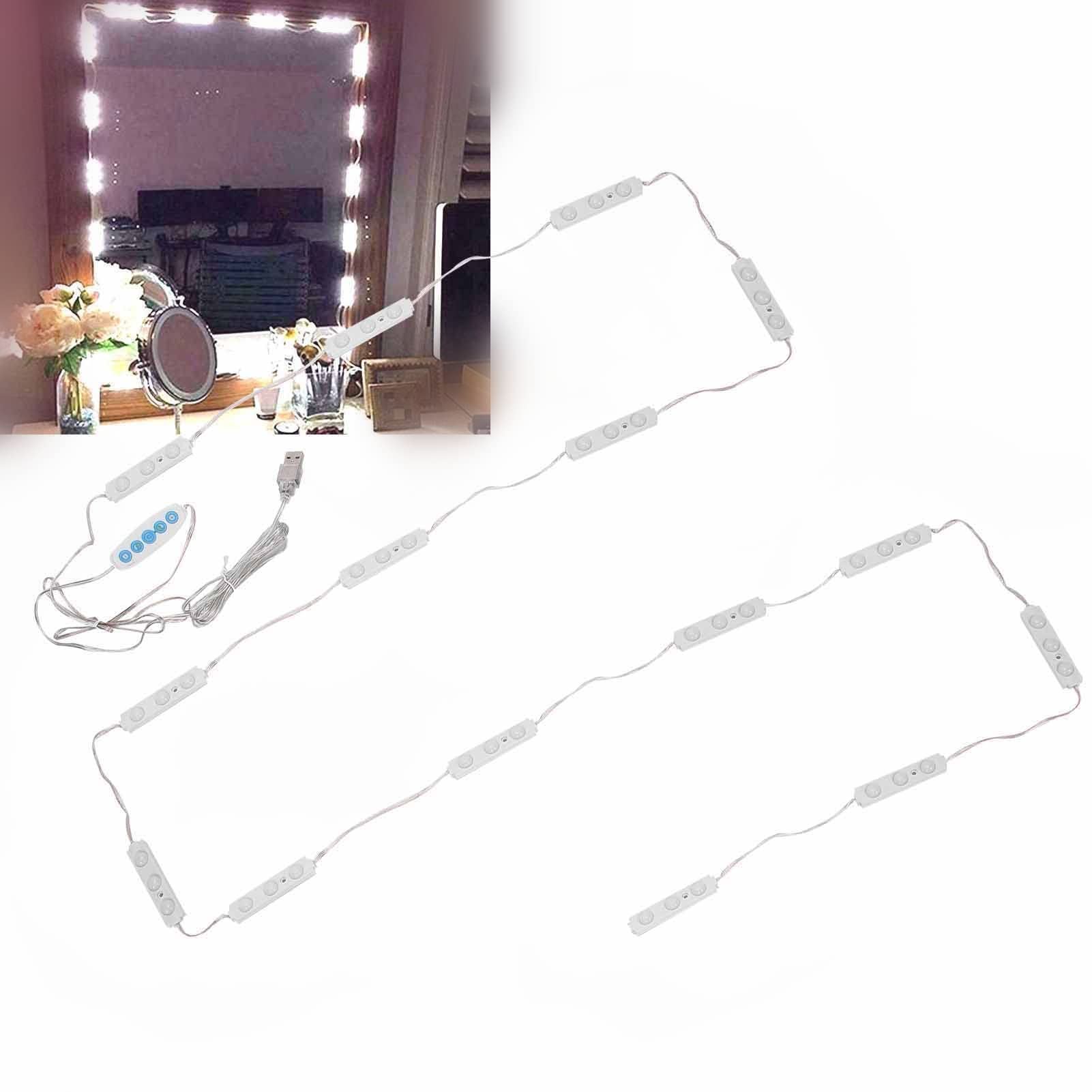 LED Vanity Mirror Front Light DIY Hollywood Style Maquillage Lumières Cool Blanc Lumière Couleur Dimmable Light Belt USB Mirror Light Belt pour Maquillage Vanity Table & Salle De Bains Miroir