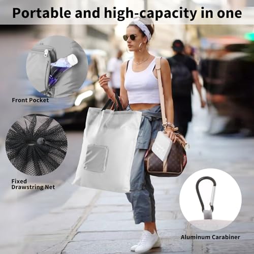 Travel-Laundry-Bags-2Pcs-JHX-Foldable-Dirty-Clothes-Bag-Upgraded-with-Fixed-Drawstring-Net-Handles-and-Carabiner-Portable-Laundry-Bags-for-Travel-Fitness-and-Students-Gray-30H-x-21W Travel Laundry Bags 2Pcs JHX Foldable Dirty Clothes Bag Upgraded with Fixed Drawstring Net Handles and Carabiner Portable Laundry Bags for Travel Fitness and Students Gray 30H x 21W