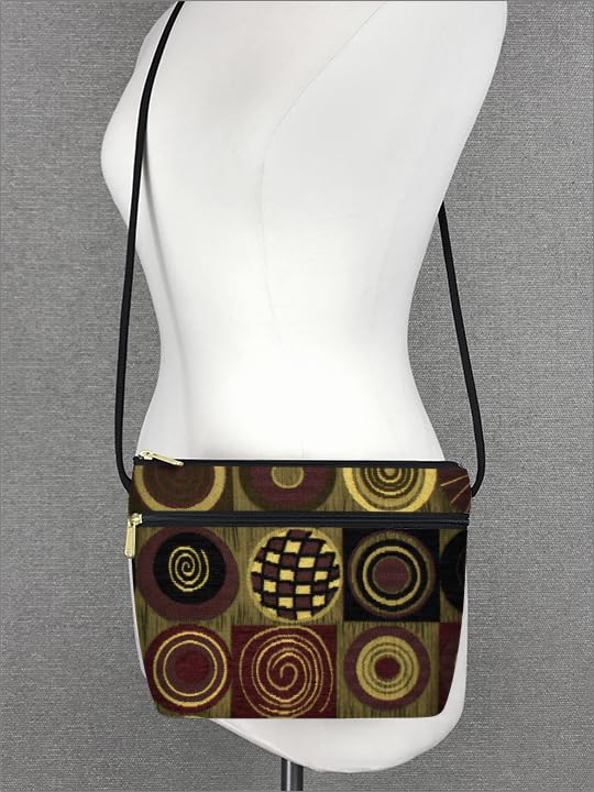 Image of Danny K. Women's Tapestry Zipper Purse Crossbody Handbag, Adjustable Cord, Handmade in USA